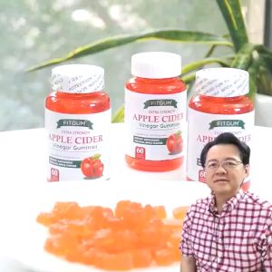 Natural Slimming Fitgum Apple Cider Vinegar Gummies 100% Original with Collagen Vitamins 60 Gummies Halal Ready Stock