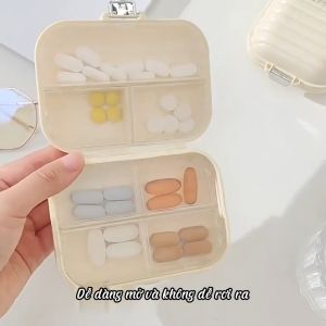 Hộp đựng thuốc mini hộp chia thuốc 7 ngày cầm tay dễ mang theo tiện dụng chất liệu nhựa PP màu trắng kem Odela House