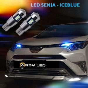 2 Biji Lampu LED T10 Motor Mobil Senja Sein Metalik Silver Lensa 3030 W5W Arsystore