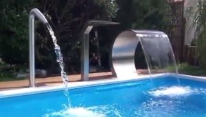 20*40cm 304 Stainless Steel Rounded Arc Design Sophisticated Polishing Pool Solar Fountain Waterfall Pond