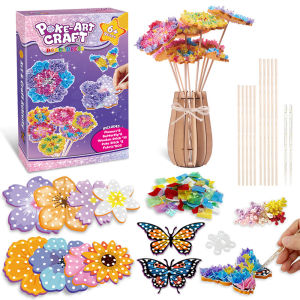 Girls DIY Handcraft Butterfly Flower Vase Material Kit Creative Artistic Decoration Toy for Children 7-12 Years Old