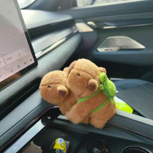 Car Dashboard Decoration Capybara Plush Toy Vehicle Interior Accessories Control Panel Stuffed Animal Figurine Safe Driving
