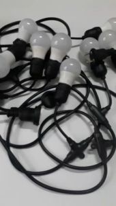 Combo dây đui đèn kín nước 5m 10 đui gồm 10 bóng 3w