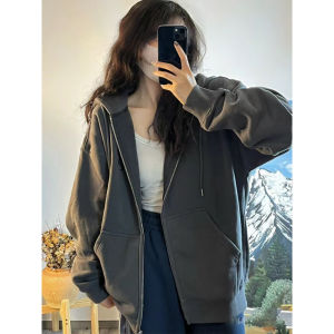 SUHUIQIAN | Casual Loose Grey Hoodie Jacket New Style