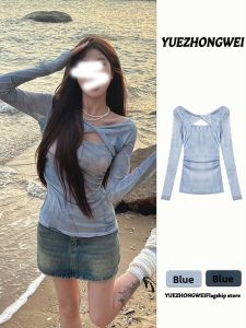 YUEZHONGWEI | Bohemian One-Shoulder Hollowed T-shirt