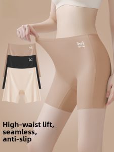 Miiow | Ice Silk Seamless Safety Pants Womens Anti-Light Underwear Three-In-One High Waist Hip-Lifting Invisible Boxer Shorts