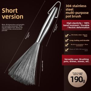 MONLEYTA | Stainless Steel Pot Cleaning Brush for Home Use