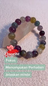 Colorful Fluorite Crystal Bracelet Classic Grade 彩萤石手链 9mm-11mm kristal gelang by Da Crystal