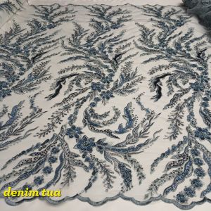 (HARGA PERSETENGAH METER) bahan kain tulle untuk kebaya wanita/ dressgaun pestagaun nikahkutu barusudah full payett