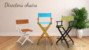 โปรดี!!  18" เก้าอี้ไดเร็คเตอร์ เก้าอี้ผู้กำกับ เก้าอี้โครงไม้ เก้าอี้เนกประสงค์ พับได้  โครงไม้สีฮันนี่โอ๊ค 18" Director Chair  Honey Oak Frame ผ้าถอดซักได้