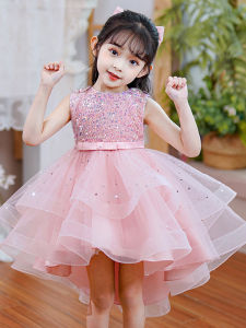 Princess Dress Girl Classy Dress Flower Girl Wedding Girl Western Style Kids Summer Dress Birthday Banquet Dress
