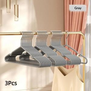 3 Pcs Heavy Duty Metal Clothing Hangers Traceless No-slip Durable Racks for Wardrobe Closet Organization Home Laundry Daily Use