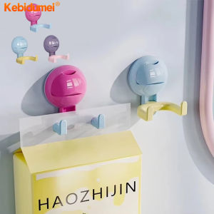 Kebidumei 4Pcs Ball Double Head Hook Household Non-punch Suction Cup Sticky Hook Behind The Door Bathroom Wall Hanging Storage Rack