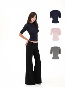 UNCOMMON Basic Three-Color Mid-Sleeve Slim Fit round Neck T-Shirt Comfortable Breathable Cotton Polyester Blend Casual Wear