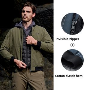 Jeep | Jeep Mens Outdoor Jacket Down Jacket Baseball Style Workwear Coat Waterproof Windproof Breathable Lightweight Duck Down