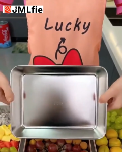 304 Stainless Food Container Stainless Steel Box Stainless Box Storage Food Sealed Storage Box Food Storage Containe Stainless Steel Fresh Keeping Box Fridge Frozen Storage Box Fruit Vegetable Sealing Container Box Heater Household Kitchen Fresh Keep Box