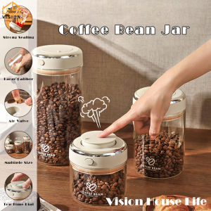 Vision 500/1100/1700ml Vacuum Coffee Bean Storage Can Milk Powder Storage Jar Evacuated Tea Coffee Powder Canister Sealed Food Storage Container Air Extraction Sealed Jar