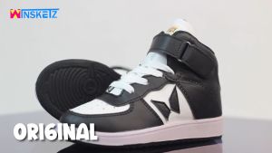 Sepatu Anak Laki Perempuan Sekolah Casual Original Premium Import Lokal Wins High Black Hitam