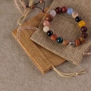 10Pcs Pouch Burlap Drawstring Linen Gift Bag Dust-Proof String Bag For Cable Jewelry Organizer Plain Linen Gift Bags