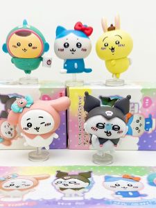Chiikawa Sanrio Hợp Tác Mù Hộp Hình Kurokami Giai Điệu Uzaki Xấu Xí Cá Tự Làm Lệch Gấu Trang Trí Nhà Tập Thể