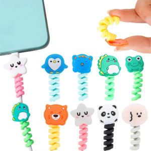 5pcs Cute Cartoon Charging Cable Protector For Phones Cable Holder Ties Cable Winder Clip For Mouse USB Charger Cord Management Cable Organizer