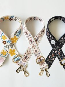 สายสะพายกระเป๋าผ้าใบแบบปรับได้สำหรับผู้หญิง สายสะพายไหล่แบบกว้าง สไตล์ชาติพันธุ์ สายสะพายกระเป๋าแบบสะพายข้าง