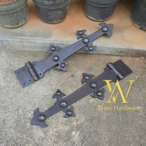 Engsel Pintu Rumah Kuningan Motif Gerbang Antik 35 cm 2 Pcs
