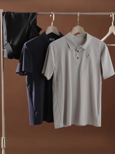 Laser Cutting Seamless Adhesive Classy Summer Cool Feeling Men Outdoor Casual Polo Collar Quick-Drying T-shirt Polo Shirt