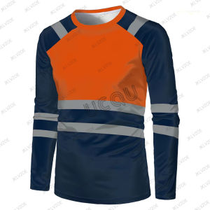 Spring Autumn New Mens Dustproof Safety Work Clothing Quick Drying Breathable Tops Sweat Wicking Oversized Long Sleeve T Shirt
