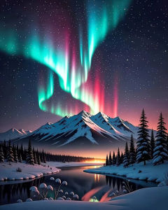 Acrylic Paint By Numbers Aurora Scenery Painting By Numbers on Canvas Coloring By Number for Adults Paint Digital Art