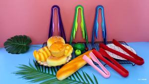 3Pcs/set Non-Slip Food Tong Food Grade Plastic Bread Tongs Salad Serving Tongs Kitchen Cooking Clip Clamp Bbq Tools Accessories