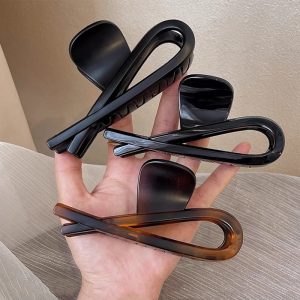 การออกแบบอารมณ์ Shark คลิป Vintage อะคริลิคคลิปผมผู้หญิง High-end Cross ผม Claw คลิป