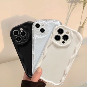 Wavy Curved Edge Glossy Compatible for IPhone 15 Plus 11 14 13 12 15 Pro Max XR X XS Max 15 7Plus 8pl