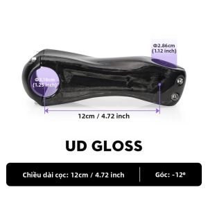 TOSEEK | TOSEEK Thân Xe Đạp Leo Núi Bằng Sợi Carbon Góc 12 Độ 318mm Thân Tay Lái Có Nhiều Chiều Dài 70-130mm Phần Xe Đạp Màu Đen Bóng