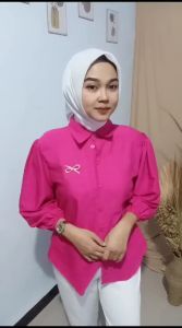 Kemeja Laura Polo Linen // Kemeja Wanita Terbaru // Kemeja Polo Linen