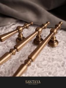 Brass Vintage Furniture Cabinet Handle Bronze Wardrobe By Handle Drawer Knob Cabinet Luxury Antique Round Turret Copper Drawer Pull