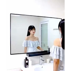 Yac💕(สินค้าเสียหายจัดส่งให้ใหม่ฟรี)กระจกส่องห้องน้ำ กระจกแขวน/ติดผนัง กระจกห้องน้ำ แบบสี่เหลี่ยม ภาพคมชัดไม่หลอกตา ติดตั้งได้ทั้งแนวนอนและแนวตั้ง ไม่ต้องเจาะผนัง