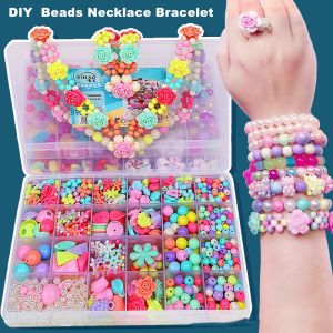 DIY Hands-on Ability Child Beads Toys Gifts For Girls Beautiful Colorful Necklace Toys