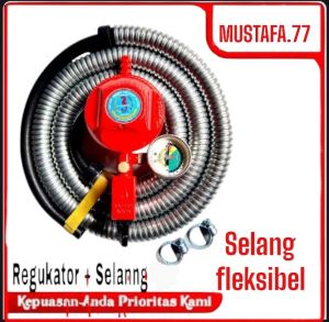 Regulator kompor  elpiji pertamina safety lock  +selang