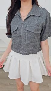 ORECCA - Zen Top Atasan Lengan Pendek Kantong Wanita