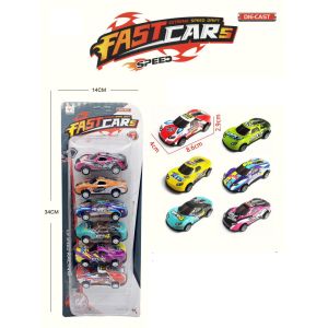 Mainan Mobil Balap Pull Back Car Isi 6 Pcs Diecast Bahan Metal Pr-17920