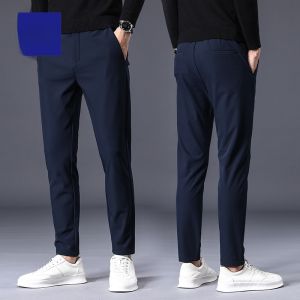ROMON | Romon Mens Casual Straight Leg Suit Pants Slim Fit Business Casual Long Trousers Fashionable Urban Style Spring Autumn