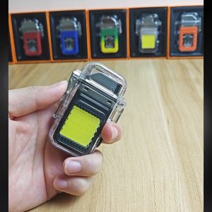 Double Arc Technology Pulse Lighter No Flame Water Proof Wind Proof Rechargeable COB Flashlight USB Charging Portable