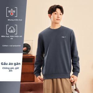 Erke | Áo Sweatshirt Nam Dài Tay Cổ Tròn Thể Thao Thường Ngày Lót Nỉ Mùa Đông