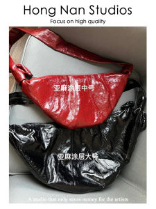 HNS 2025 New Linen Coated Horn Bag Dumpling Shape Crossbody Bag Soft Handle Casual Style for Youth Single Shoulder Strap