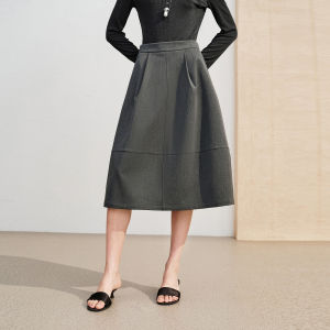 PEACEBIRD | Elegant Slimming Midi High Waist Skirt