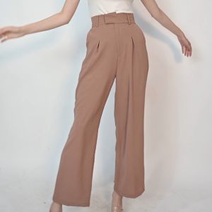 QUEENTIN Celana Panjang Kulot Wanita 0093 Katun Crinkle Polos