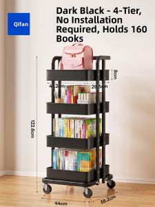 ZHIFAN | Moveable Storage Cart Book Bag Organizer
