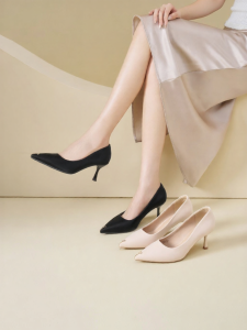 Josiny | Elegant Pointed Toe French Style Shallow Mouth High Heels