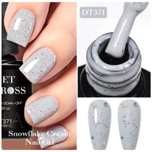 MEET ACORSS 7ml Snowflake Cream Glitter Gel Nail Polish Semi Permanent Nail Art Decoration UV/LED Gel Varnish for Nails Manicure